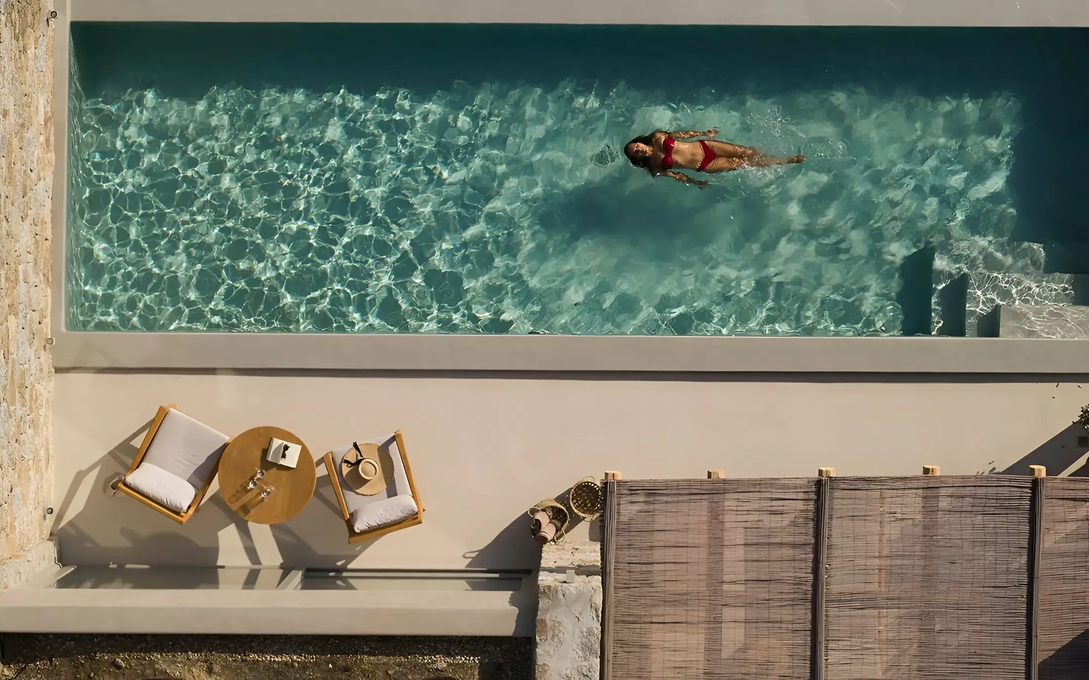 11 - Mykonos Fanari piscina privata drone