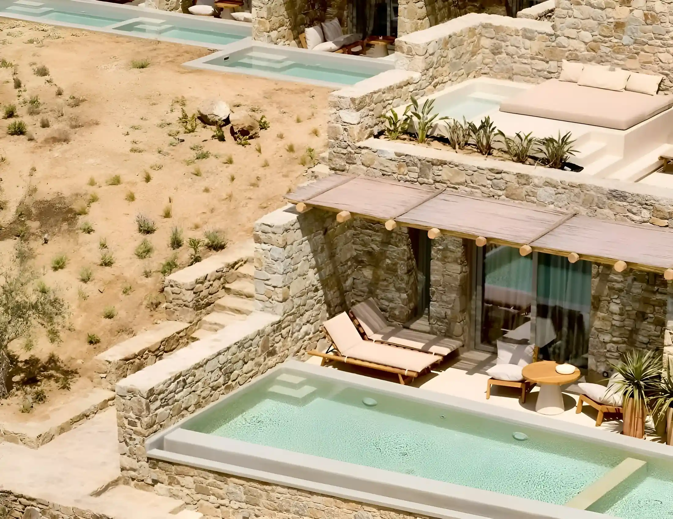 15 - Mykonos Fanari struttura aerea piscine