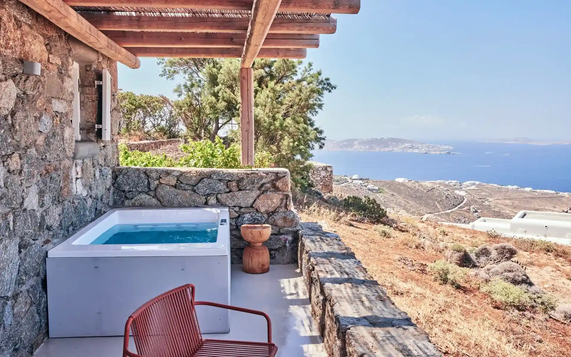 9 - Mykonos Fanari jacuzzi esterna vista mare